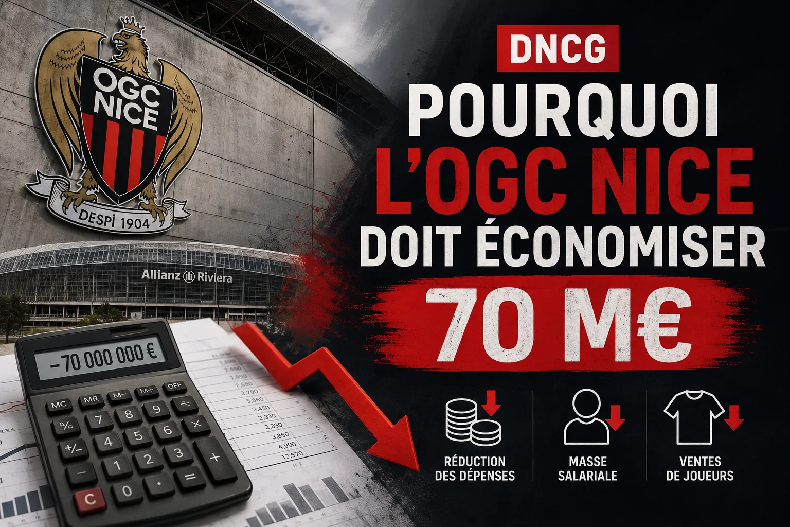L’OGC Nice doit économiser 70 millions d’euros malgré le feu vert de la DNCG