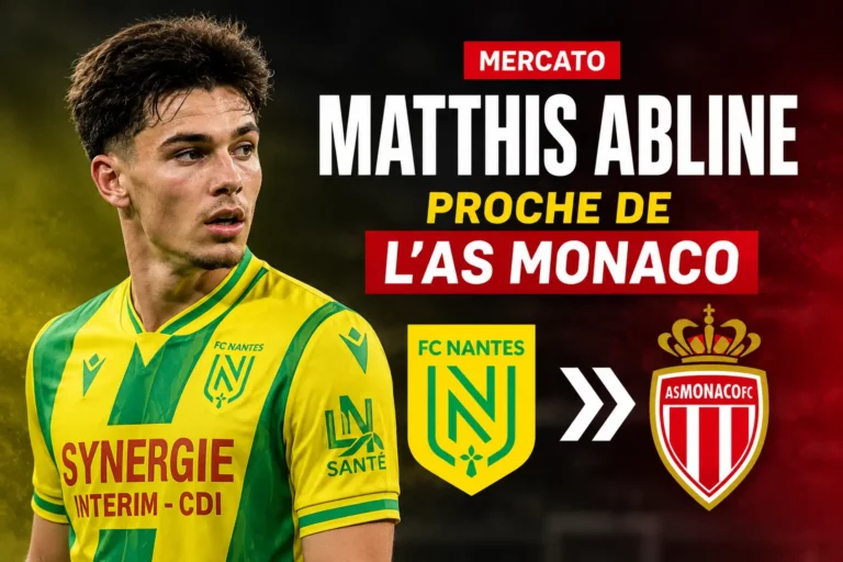 Matthis Abline avec le FC Nantes, proche de rejoindre l’AS Monaco