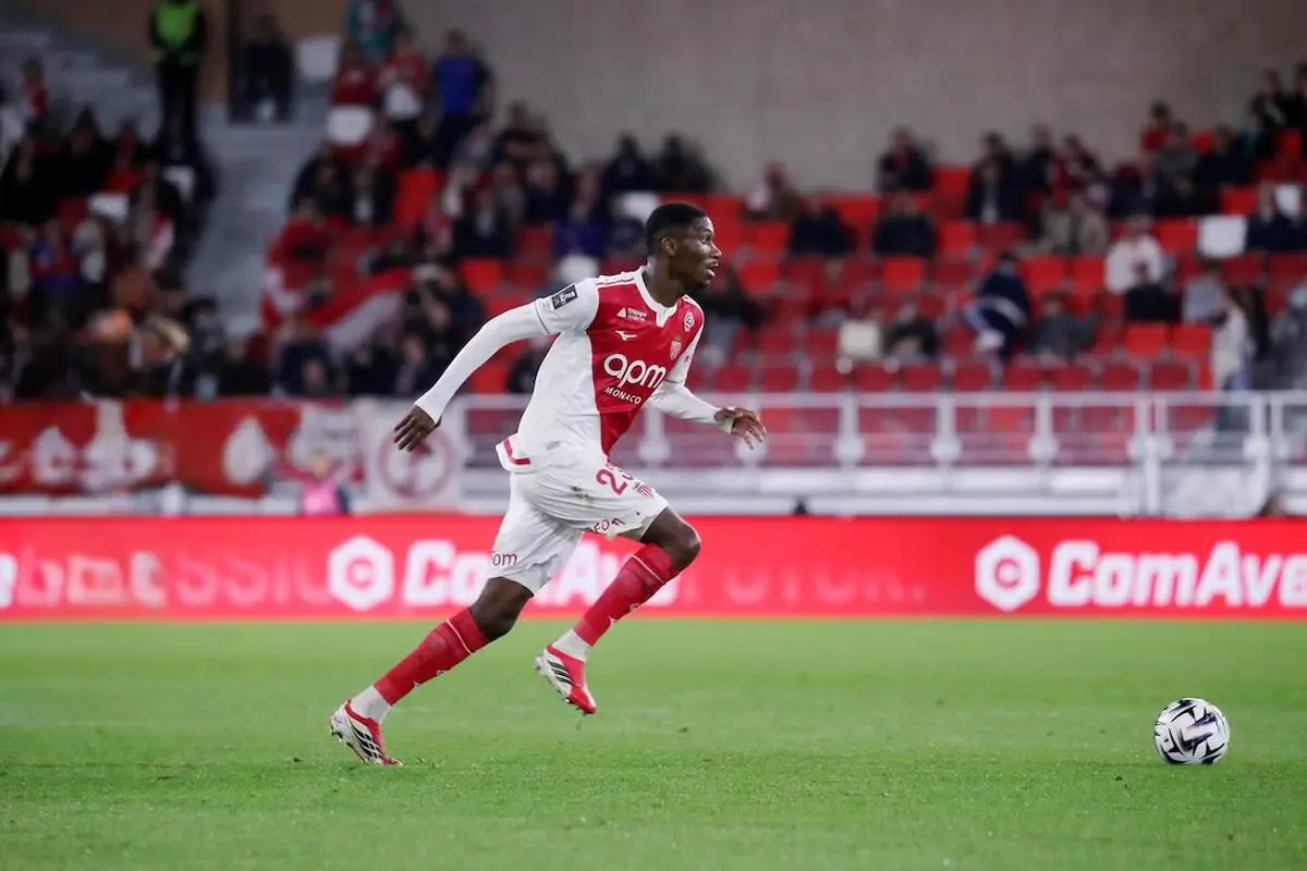 Aladji Bamba avec l’AS Monaco avant son transfert à Newcastle